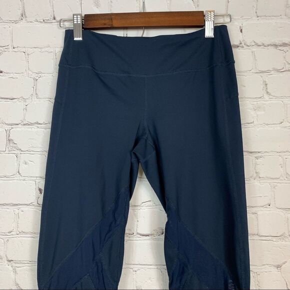 Zella Womens Small s/p Blue Reflective Cropped Running Yoga Athletic Pants - Picture 2 of 9